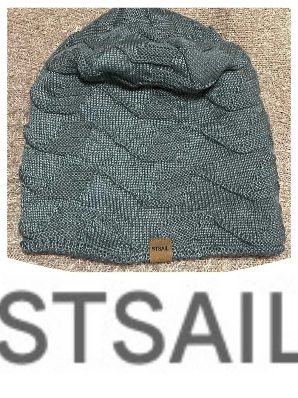 STSAIL Charcoal Slouchy Knit Beanie Cap